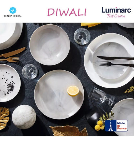 Luminarc Diwali 24-Piece Dinnerware Set + Compotera C 1