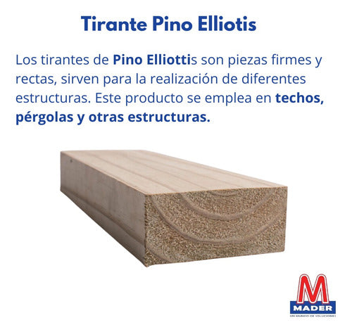 Tirante De Pino Elliotis Cepillado 2 X 5 De 3.05 Mts Primera 1