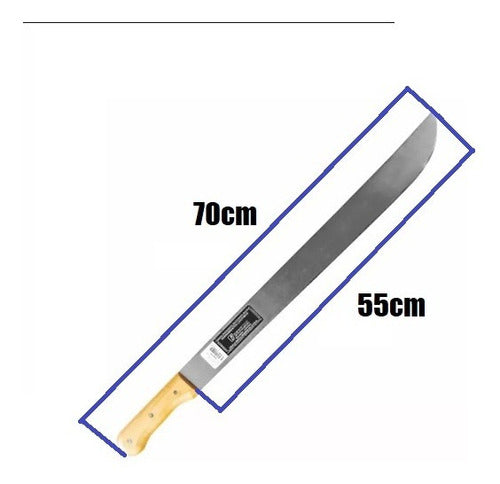 Facão Cabo De Madeira 70 Centímetros Aço Carbono 1