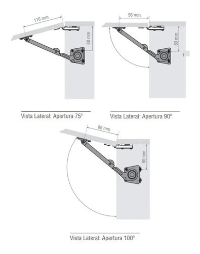 Rey Adjustable Lift Arm with Automatic Closure X 2 Units 3