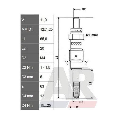 Bujia De Precalentamiento Fiat Ducato Boxer 2.5 Diesel 1