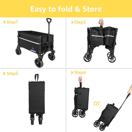 ROSONG Foldable Cart with Wheels for Beach, Camping, and Shopping 5