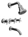 Bathroom Recessed Faucet Set - Shower with Cross Handles Chrome Plated 2