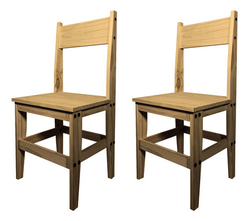 Sajo Modern Style Dining Room Combo - 2 Chairs in Solid Pine 0