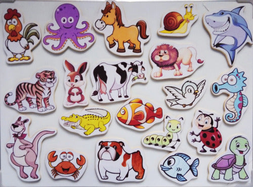 Finix RS Wooden Animal Figurine Magnets - 20 Pieces 2