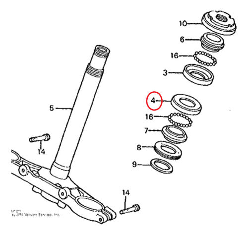 Cubeta Dirección Inf. Pista Sup. Orig. Honda Vt750/1100 1