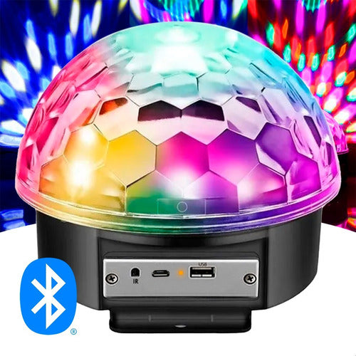 Bola Luz Led Rgb Rítmica Parlante Usb Mp3 Bluetooth 10w 0