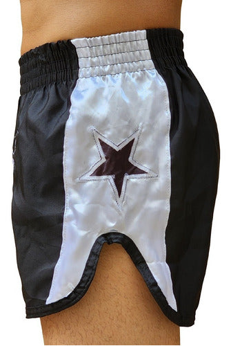 Short De Muaythai Kickboxing Bermuda Spank Preto/ Prata 4