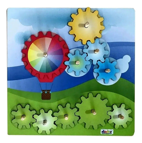 Wooden Airplane Gear and Gearbox Puzzle Set - Piquipo 0