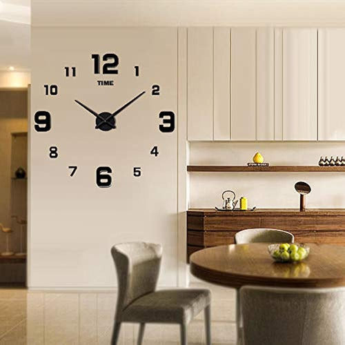 Moderno Frameless Diy Reloj De Pared Grande 3d Reloj De Pare 1