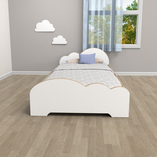 Gixi Muebles Cama Nimbo Montessori De 1 Plaza Y Media De 1mt. Blanca 1