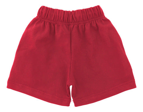 Rimbi® Short Deportivo Colegial Algodón Rústico Rojo - Talle 2 A 8 1