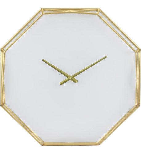 Stonebriar Modern 22" Gold Octagon Open Face Wall Clock 0