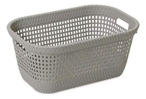 Dea Home Rattan Laundry Basket 45L Grey 0