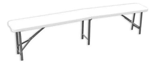Folding Plastic and Reinforced Steel 150 cm Table Bench 0