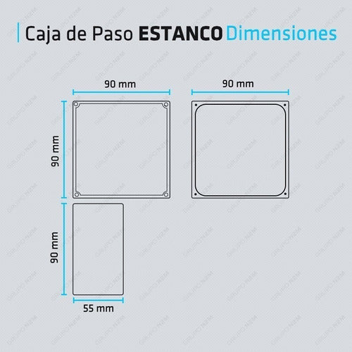 Caja Estanco Pvc Camaras Balun Electricidad 90x90x55 Pack 5 2