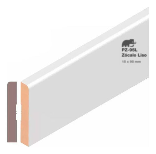 Mamut Zocalo Liso Mdf Blanco Pz 95l Decoración 12x95mm Lanus 0