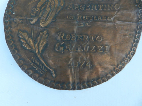 Antigua Placa Al Motoclub Argentino Roberto Galluzzi 74' Aps 2