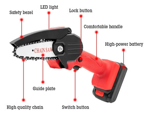 Genérica Mini Portable Wireless Rechargeable Chainsaw 4 - 6 Inch 5