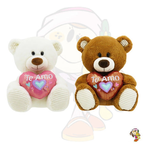 Importado Tws Plush Bear With Shiny Heart Embroidered I Love You Soft 2