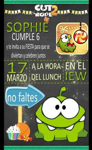 Video Tarjeta Invitación Digital Virtual - Cut Rope 0