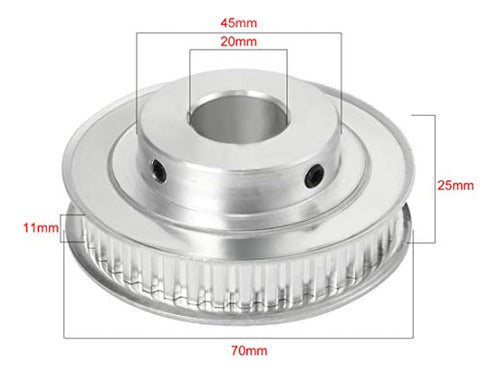 Uxcell Aluminum XL 40 Teeth 20mm Diameter Synchronous Idler Pulley Wheel 4