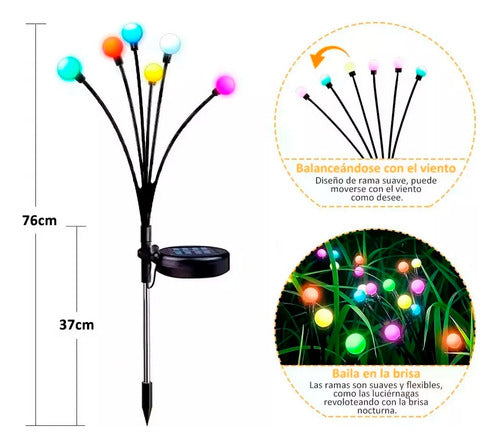 Generic Multicolor Solar LED Garden Lights Firefly Branch 550459 7