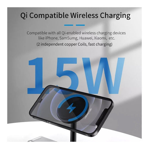 Carga Rapida Wireless Magnetic 3 In 1 15W Fast Charger 4