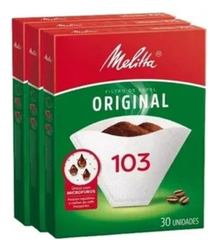 Coador De Café De Papel Melita 103 Kit Com 6 Cxs=180 Coadore 0