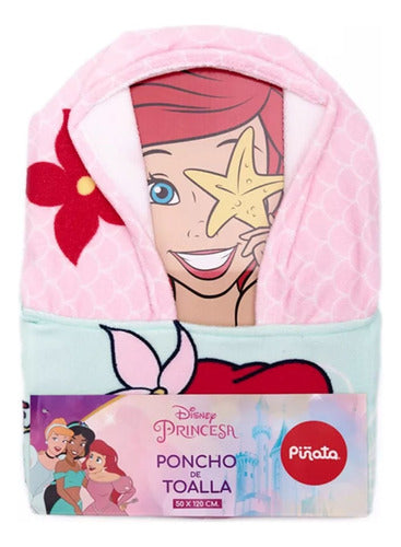 Poncho De Toalla Microfibra Piñata La Sirenita 1