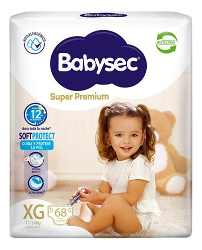 Pañales Babysec Super Premium Talle Xg 68 Uds. 0