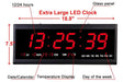 Rsobl Digital LED Wall Clock – Large 18.9 Inches 1