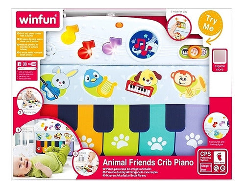 Winfun Sound N Tunes Crib Piano Gym for Animal Friends - Gimnasio Winfun Original Piano Para Cuna De Amigos Animales