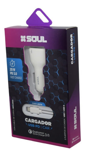 Soul Car Charger Fast Charge USB + PD + Micro USB Cable 6