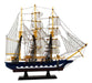 Miniatura Barco Navio Veleiro Madeira Casco Azul Base Marrom 2