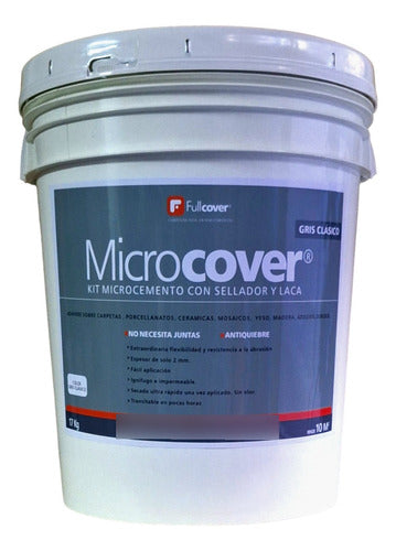 Microcemento Gris Kit Antiquiebre Con Sellador Y Laca 10m2 3