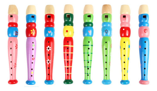 Flauta De Madera Infantil Instrumento Musical De Juguete 0