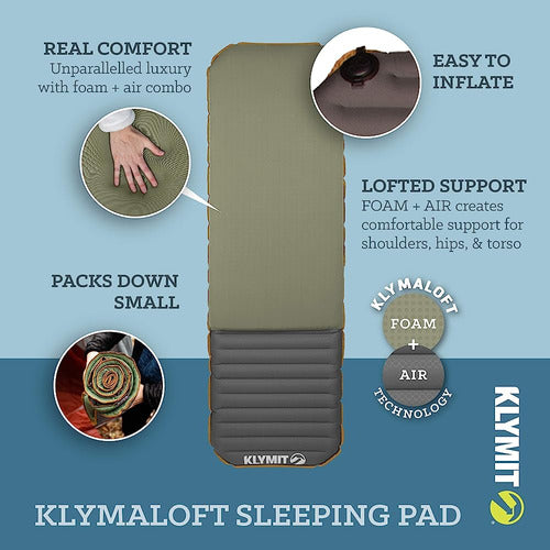 Klymit Klymaloft Lofted Senderismo Y Mochilero Cama De Aire, 1