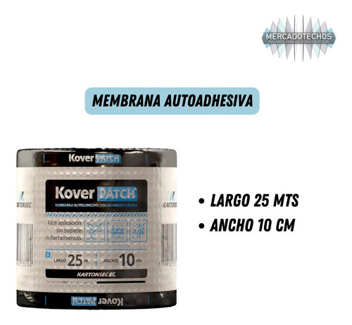 Kartosenc Membrana Alumino Autoadhesiva Koverpatch Techos 10cm X 25mts 1