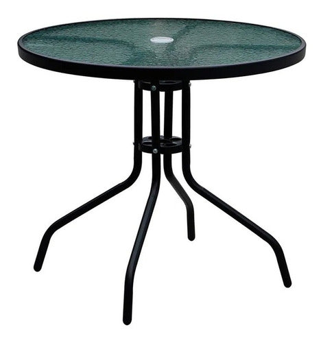 Marshall Premium Importaciones Round Indoor Outdoor Large Glass Steel Table 0