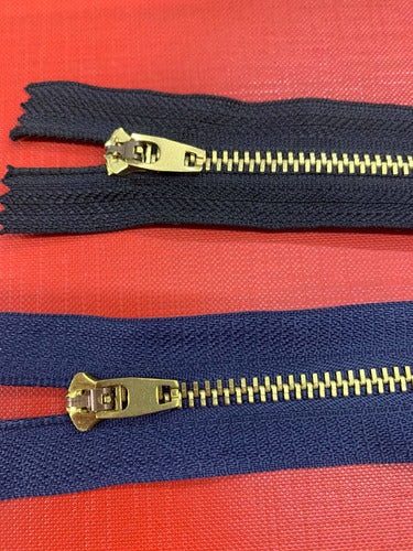 Generic Zipper Bronze 14-16 or 18 cm x Dozen Blue or Black Ideal for Jeans 1