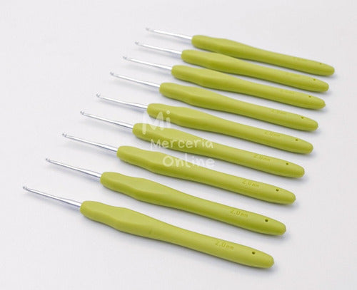 CBX Set of Silicone Handle Crochet Hooks N2 - Pack of 9 0