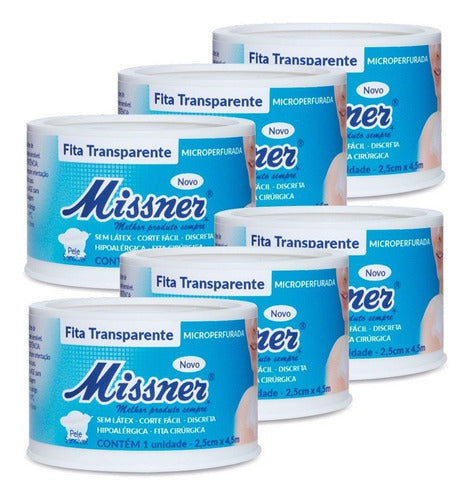 Fita Transparente Microperfurada 2,5cm X 4,5m - 06 Rolos 0