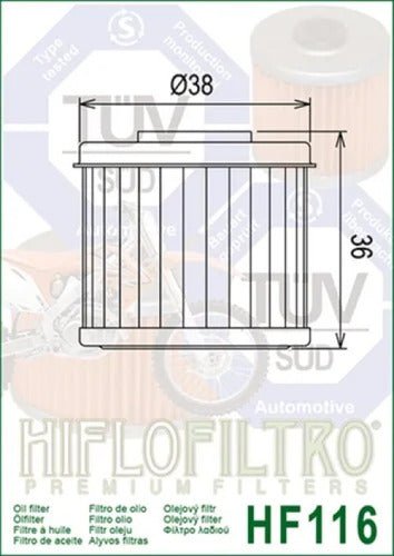 Hiflofiltro Oil Filter for Honda CRF 150 250 450 / TRX 450 ER 1