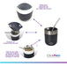 Mate Set Backpack Bag + Black Thermal Mate + Yerba and Sugar Tin Cans 5