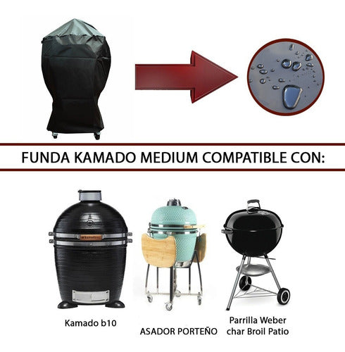 Premium Kamado Grill Cover All Sizes Heavy Duty Canvas with Velcro Closure 22