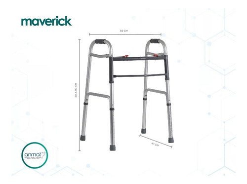 Maverick Step By Step Adjustable Height Aluminum Walker 4