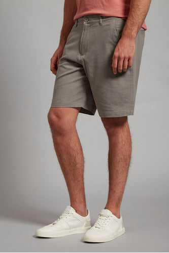 Devré Men's Gray Linen Shorts 17D000069004 1