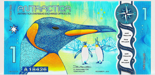 Fk Billete Antartida 1 Dolar 2015 Polimero Pinguinos U N C 0