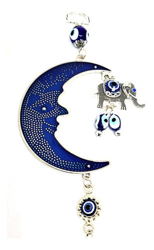 Colgante Ojo Turco Luna Elefante Azul 1